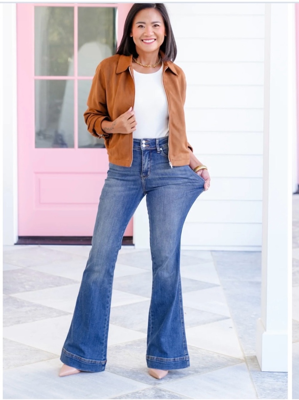 Judy Blue High Rise Trouser Flare Jeans - Medium Wash - 7/28 Short